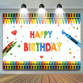 Fond de joyeux anniversaire simple et coloré de crayon